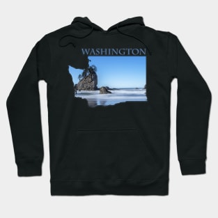 Washington State Outline (Along the Pacific Coast) Hoodie